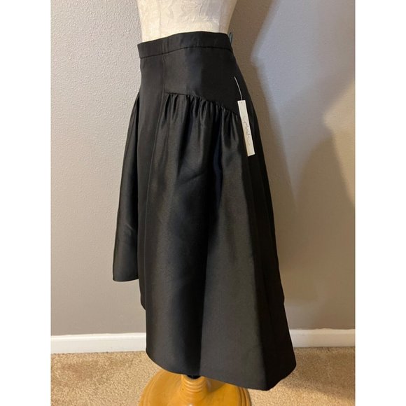 Phoebe Kay Unger Skirt 8 Black Tafetta A Line Full NWT NEW - Picture 3 of 8